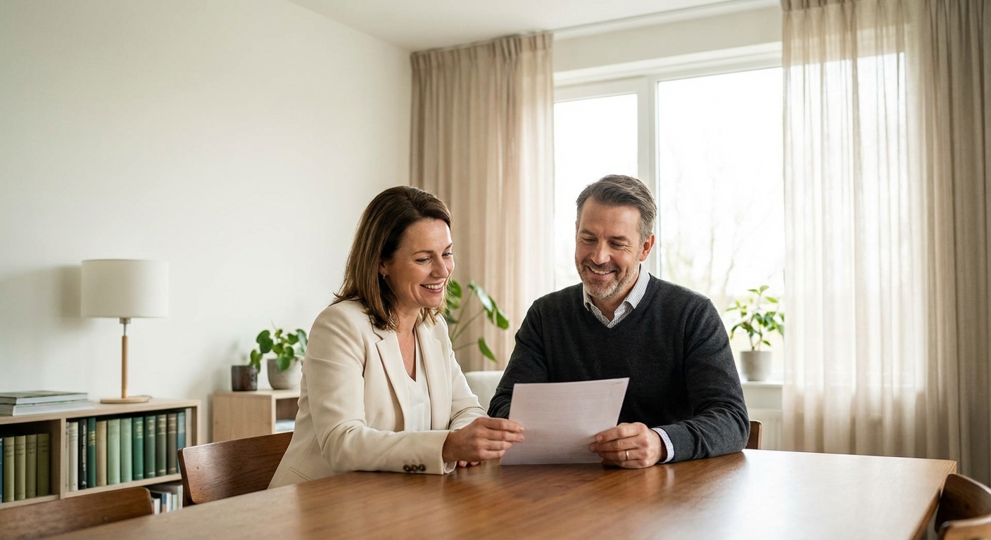 Professional couple planning their future